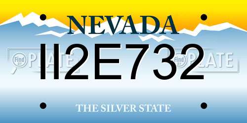 II2E732 Nevada License Plate