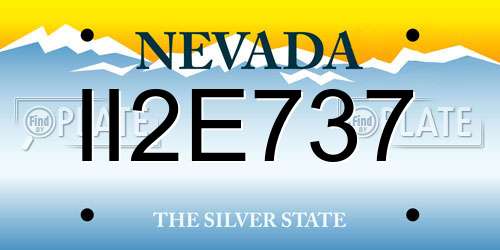 II2E737 Nevada License Plate