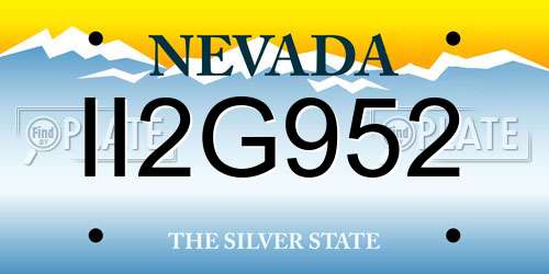 II2G952 Nevada License Plate