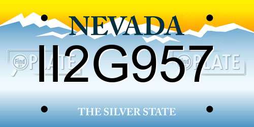 II2G957 Nevada License Plate