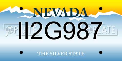 II2G987 Nevada License Plate