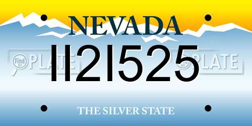 II2I525 Nevada License Plate