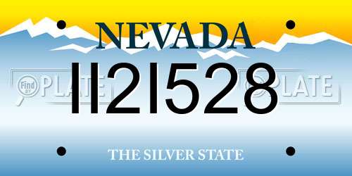 II2I528 Nevada License Plate