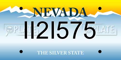 II2I575 Nevada License Plate
