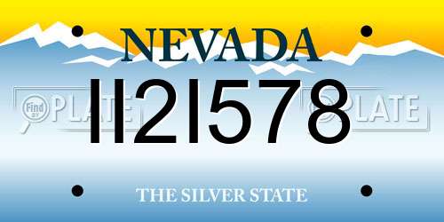 II2I578 Nevada License Plate