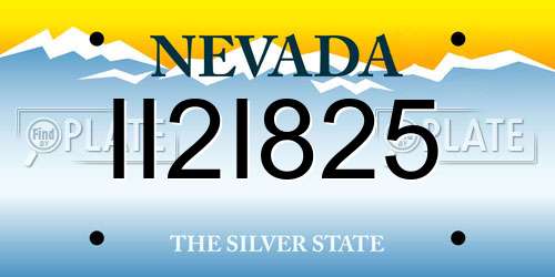 II2I825 Nevada License Plate