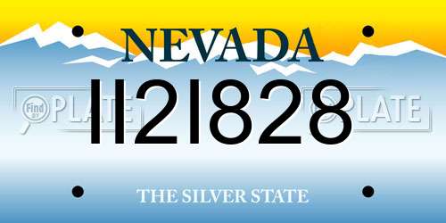 II2I828 Nevada License Plate