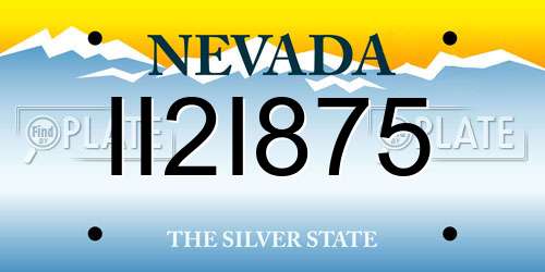 II2I875 Nevada License Plate