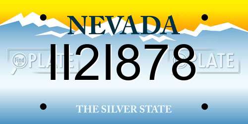 II2I878 Nevada License Plate