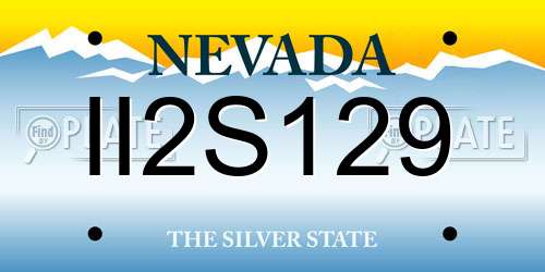 II2S129 Nevada License Plate