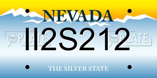 II2S212 Nevada License Plate