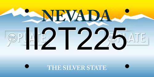 II2T225 Nevada License Plate