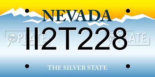 II2T228 Nevada License Plate