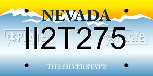 II2T275 Nevada License Plate