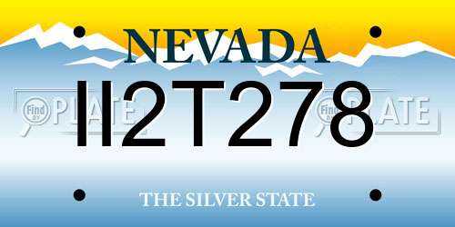 II2T278 Nevada License Plate