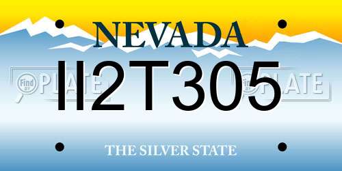 II2T305 Nevada License Plate