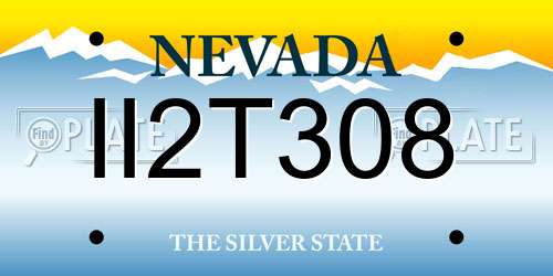 II2T308 Nevada License Plate