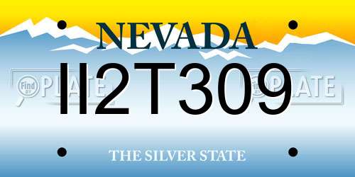 II2T309 Nevada License Plate
