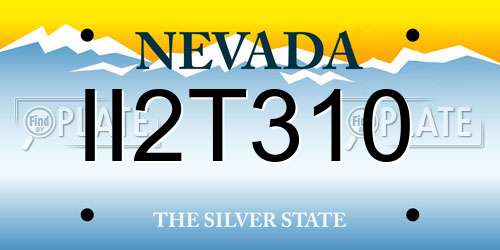 II2T310 Nevada License Plate