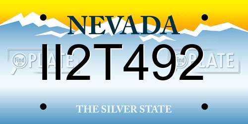 II2T492 Nevada License Plate