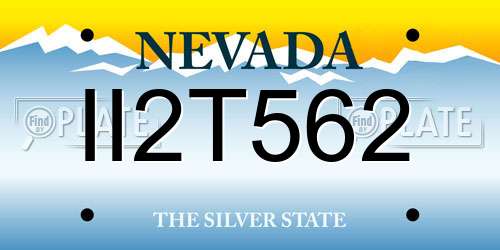 II2T562 Nevada License Plate