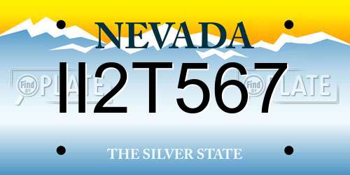 II2T567 Nevada License Plate