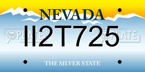 II2T725 Nevada License Plate