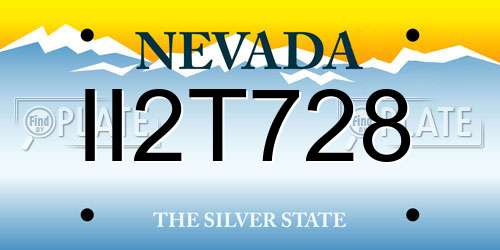II2T728 Nevada License Plate