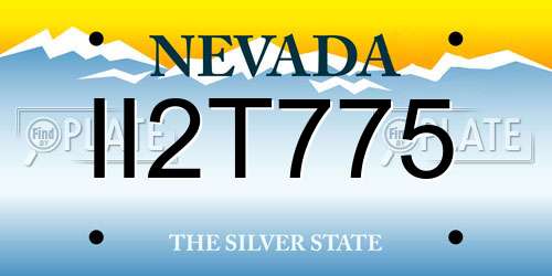 II2T775 Nevada License Plate