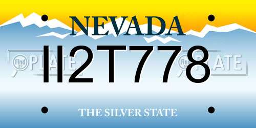 II2T778 Nevada License Plate