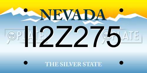 II2Z275 Nevada License Plate