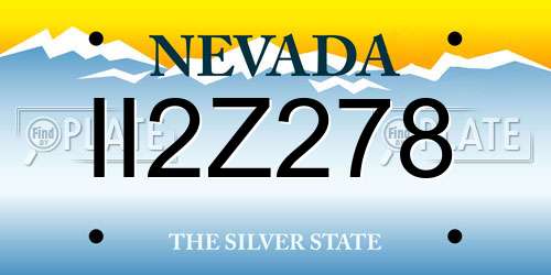 II2Z278 Nevada License Plate