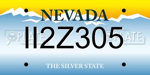 II2Z305 Nevada License Plate