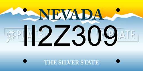 II2Z309 Nevada License Plate