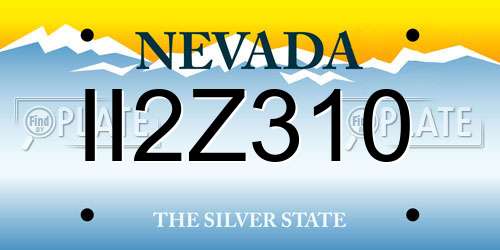 II2Z310 Nevada License Plate