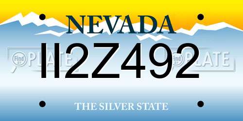 II2Z492 Nevada License Plate