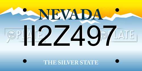 II2Z497 Nevada License Plate