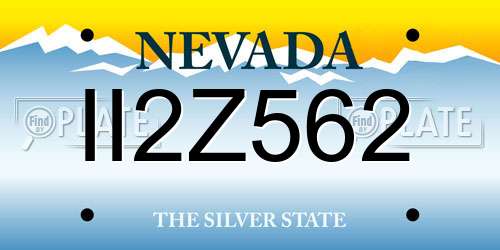 II2Z562 Nevada License Plate