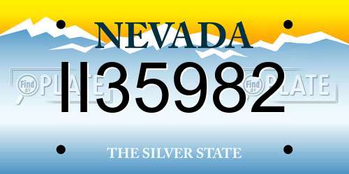 II35982 Nevada License Plate