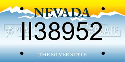 II38952 Nevada License Plate