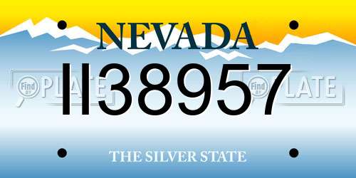 II38957 Nevada License Plate