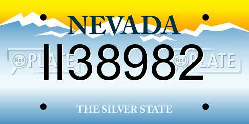 II38982 Nevada License Plate