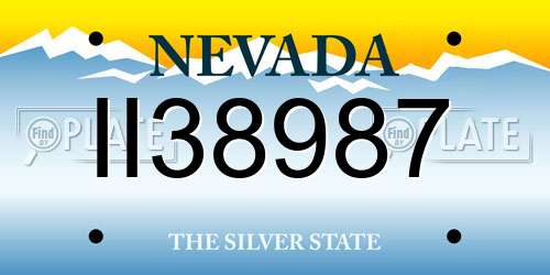 II38987 Nevada License Plate