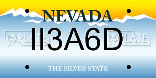 II3A6D Nevada License Plate