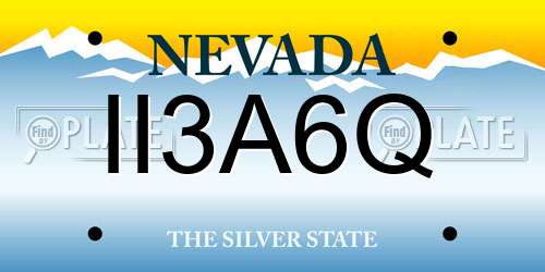 II3A6Q Nevada License Plate