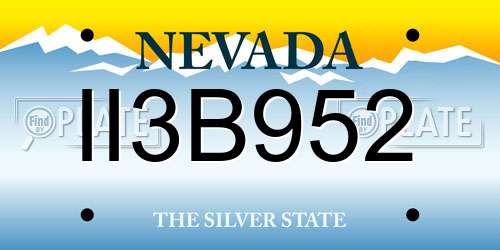 II3B952 Nevada License Plate