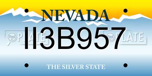 II3B957 Nevada License Plate
