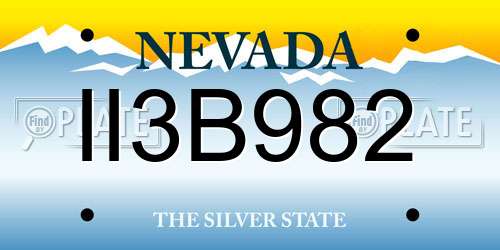 II3B982 Nevada License Plate