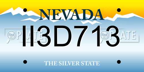 II3D713 Nevada License Plate