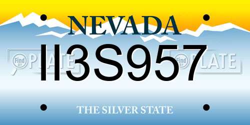 II3S957 Nevada License Plate
